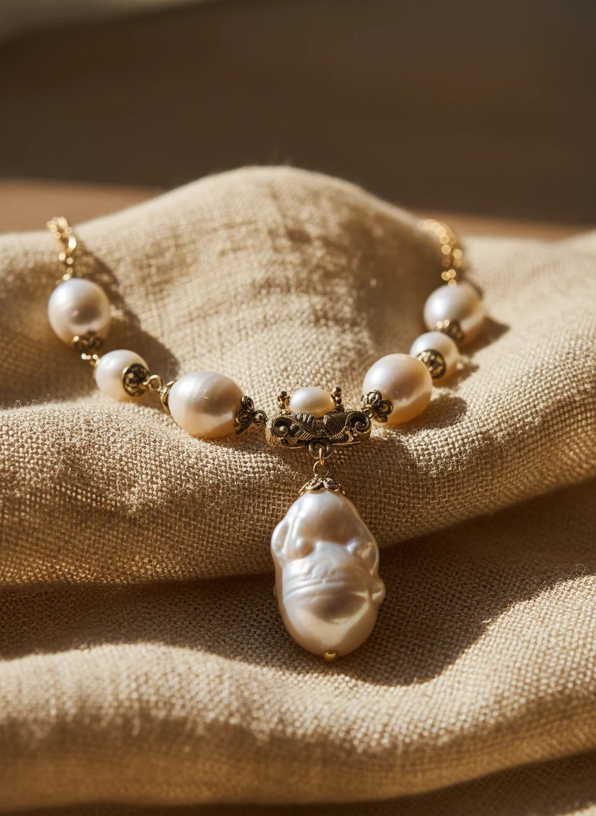 Baroque Pearl Drop Necklace