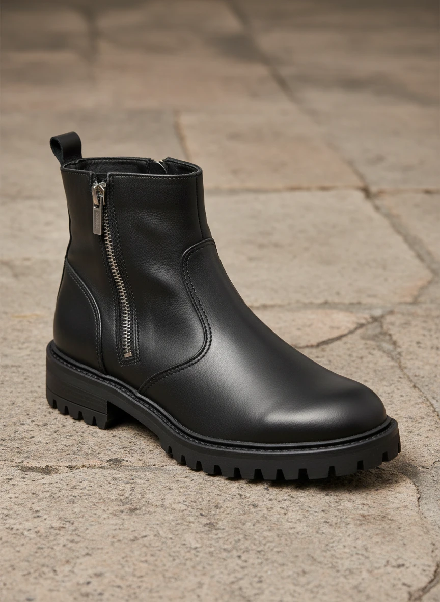 Classic Black Leather Boot
