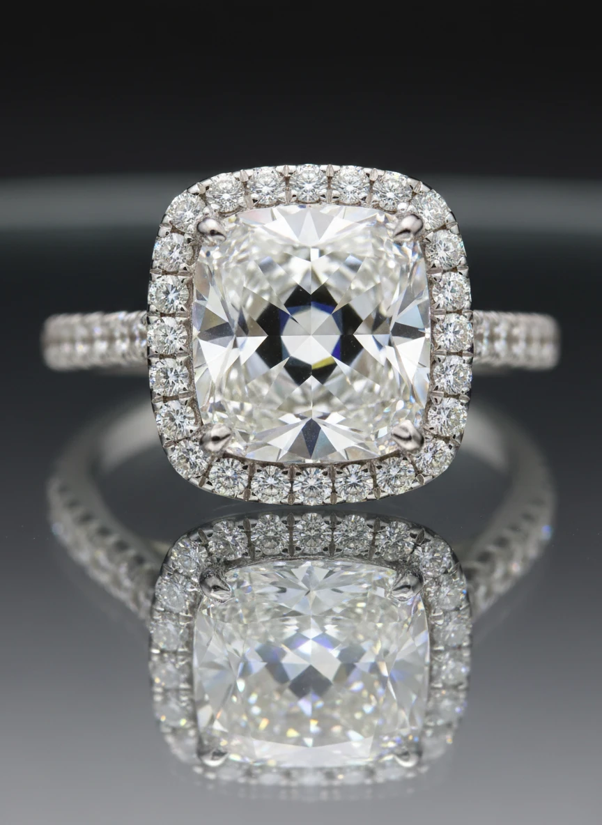 Cushion-Cut Halo Ring