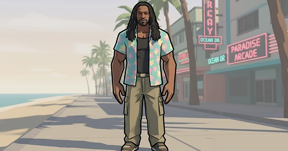 AI PS2 game style Effect