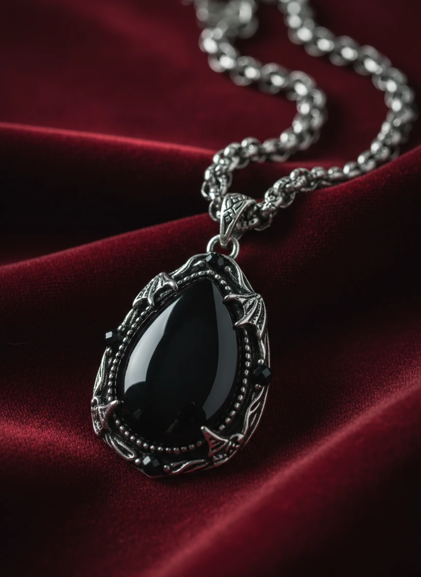 Gothic Black Onyx Necklace