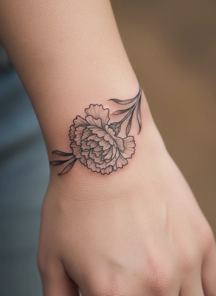 January Carnation Wrist Bloom