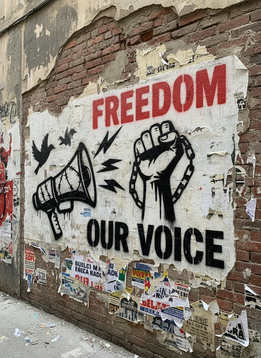 Stencil Protest Wall