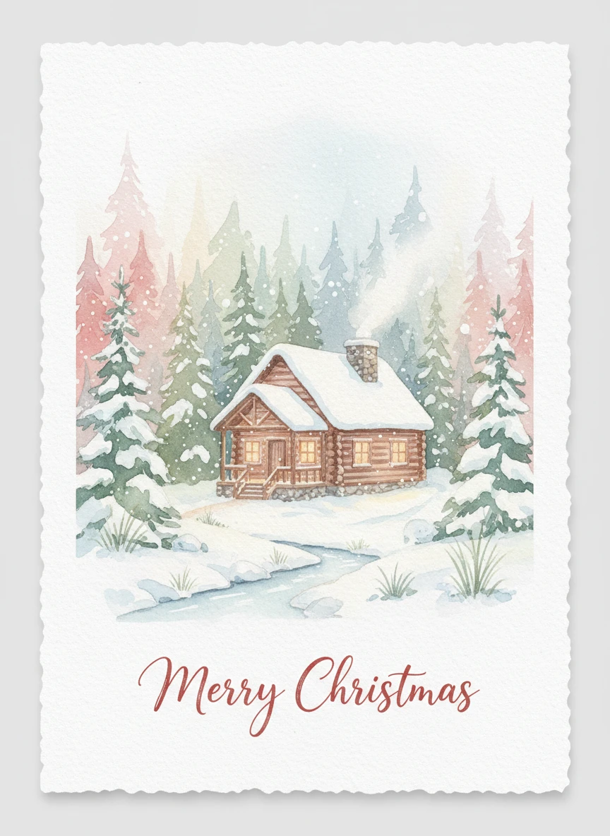 Watercolor Christmas Card